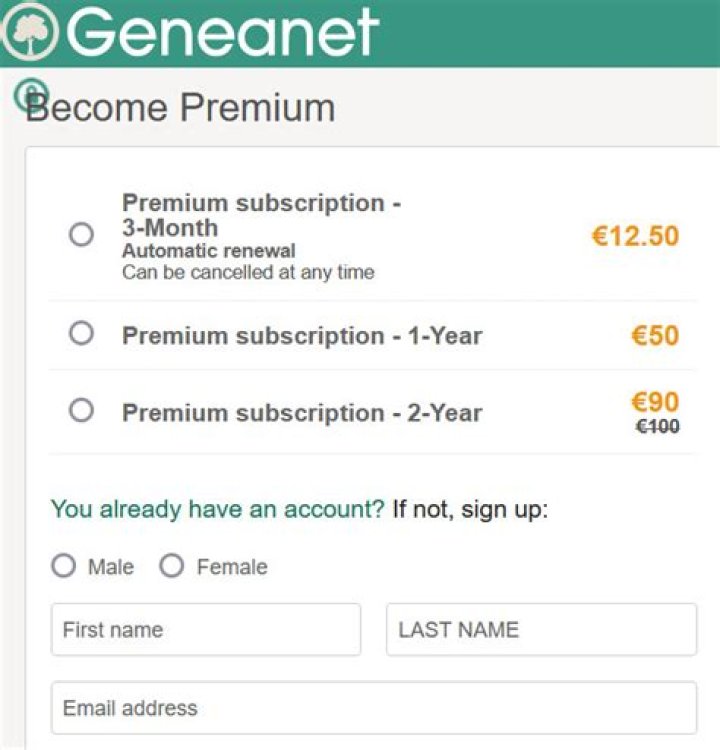 How to subscribe to Geneanet Premium?